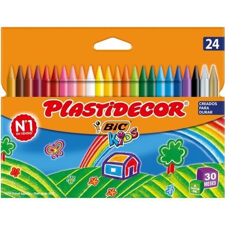 Plastidecor Lápices de cera de 24 unidades, colores surtidos Plastidecor Lápices de cera de 24 unidades, colores surtidos